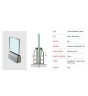 SD 26 Continuous Profile System Aluminum Glass Railing Base Profile for Balcony and Staircase, Indoor and Outdoor Top Mount Design, Durable Finish, Easy Installation for Modern Projects 